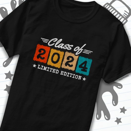 Klasse van 2024 Afstuderen Retro Senior Afstuderen T-shirt