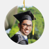 Klasse van 2024 Afstuderen Rood Foto Keramisch Ornament (Achterkant)