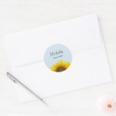 Klasse van 2024 Afstuderen Zonnebloem Blauw Ronde Sticker (Envelop)