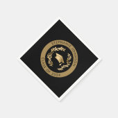 Klasse van 2024 Black and Gold Graduation Party Servet (Hoek)