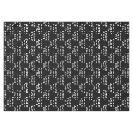 Klasse van 2024 Black College Afstuderen Afstudere Tafelkleed (Voorkant (Horizontaal))