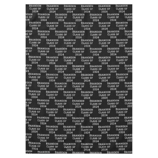 Klasse van 2024 Black College Afstuderen Afstudere Tafelkleed (Voorkant)