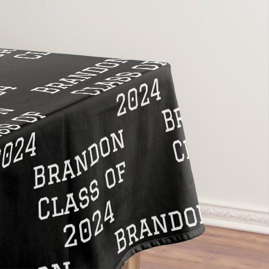 Klasse van 2024 Black College Afstuderen Afstudere Tafelkleed (Voorbeeld)