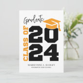 Klasse van 2024 Black Gold Afstuderen Aankondiging (Staand voorkant)