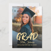 Klasse van 2024 Black Gold High School Afstuderen Kaart (Voorkant)