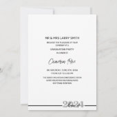 Klasse van 2024 Black & Silver Graduation Party Kaart (Achterkant)