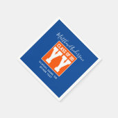 Klasse van 2024 Blauw en Oranje Graduation Party Servet (Hoek)