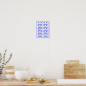 Klasse van 2024 Blue Glitter Shiny Fabric Font Lab Poster (Keuken)