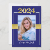 Klasse van 2024 Blue & Gold Graduation Party Kaart (Voorkant)