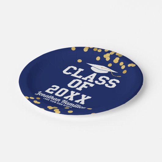 Klasse van 2024 Blue Graduation Party Papieren Bordje (Gekanteld)
