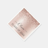 Klasse van 2024 Blush Pink Glitter Afstuderen Servet (Hoek)
