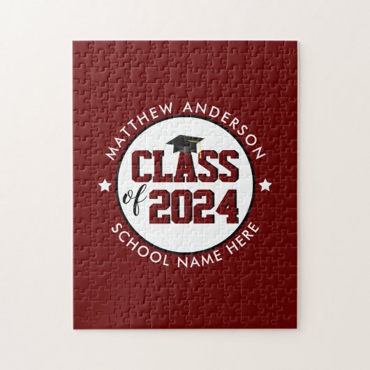 Klasse van 2024 Bourgogne Afstuderen Afstuderen Legpuzzel (Verticaal)