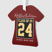 Klasse van 2024 Bourgogne Zwart en Goud Afstuderen Ornament (voorkant)