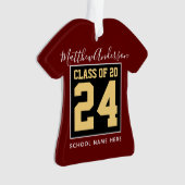 Klasse van 2024 Bourgogne Zwart en Goud Afstuderen Ornament (voorkant)