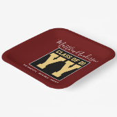 Klasse van 2024 Bourgogne Zwart en Goud Afstuderen Papieren Bordje (Gebogen)