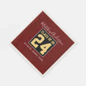 Klasse van 2024 Bourgogne Zwart en Goud Afstuderen Servet (Hoek)