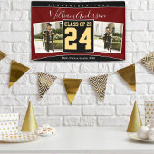 Klasse van 2024 Bourgogne Zwart Goud Afstuderen Fo Spandoek