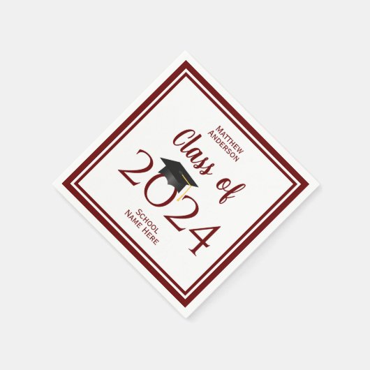 Klasse van 2024 Bourgondië Afstuderen Afstudeerfee Servetten (Hoek)