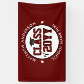 Klasse van 2024 Bourgondische Rode Afstudeerfeest Spandoek (Verticaal)