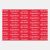 Klasse van 2024 Bright Red Gefeliciteerd Afstudeer Inpakpapier Vel (Voorkant 2)
