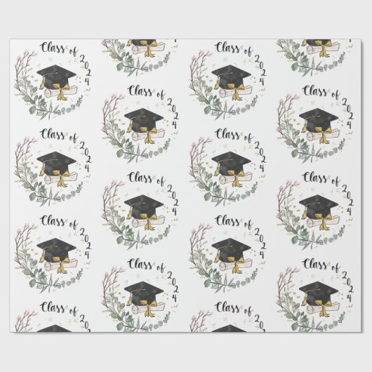 Klasse van 2024 cadeaupapier (Vlak)