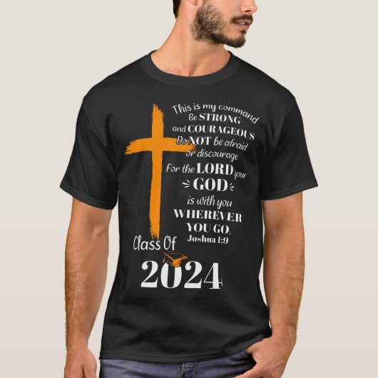 Klasse van 2024 Christelijk Afstuderen Senior Afst T-shirt (Voorkant)
