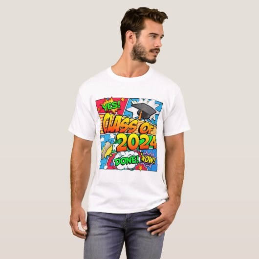 Klasse van 2024 Comic Book T-shirt (Voorkant volledig)