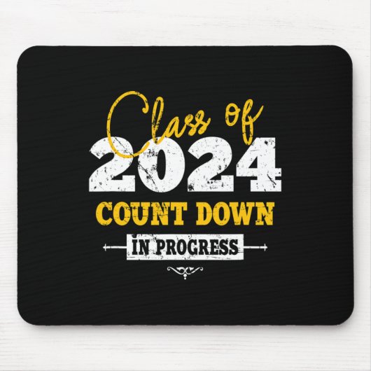 Klasse van 2024 Count Down Fun Afstudeerder 2022 E Muismat (Voorkant)