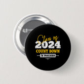 Klasse van 2024 Count Down Fun Afstudeerder 2022 E Ronde Button 5,7 Cm (Voorkant /achterkant)