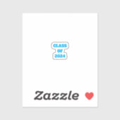 Klasse van 2024 Custom Jaar Jongens Meisjes Blauw Sticker (Vel)