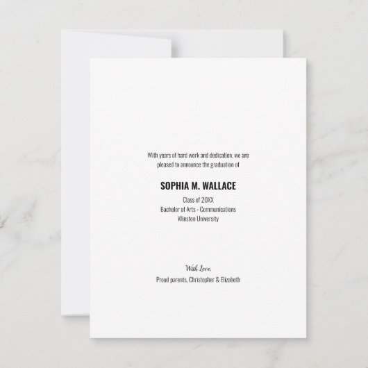 Klasse van 2024 custom University Afstuderen Foto Aankondiging (Achterkant)