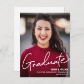 Klasse van 2024 custom University Afstuderen Foto Aankondiging (Voorkant / Achterkant)