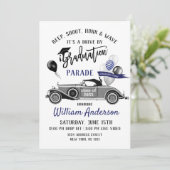 Klasse van 2024 DRIVE DOOR Graduation Party Uitnod Kaart (Staand voorkant)