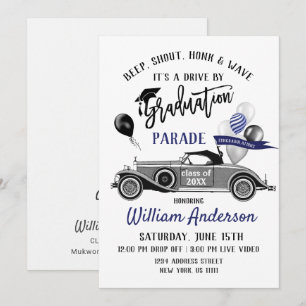 Klasse van 2024 DRIVE DOOR Graduation Party Uitnod Kaart