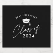 Klasse van 2024 Eenvoudig Afstuderen Bier Etiket (Enkel label)