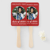 Klasse van 2024 eenvoudig Afstuderen foto modern Handwaaier (Voorkant en achterkant)