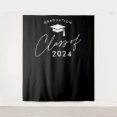 Klasse van 2024 Eenvoudig Afstuderen Wandkleed (Voorkant)