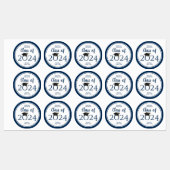 Klasse van 2024 Eenvoudig Elegant Navy Blue Afstud Labels (Vel)