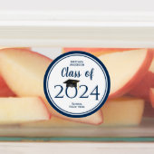 Klasse van 2024 Eenvoudig Elegant Navy Blue Afstud Labels (Aangebracht)
