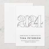 Klasse van 2024 Eenvoudige Afstuderen aankondiging (Voorkant / Achterkant)