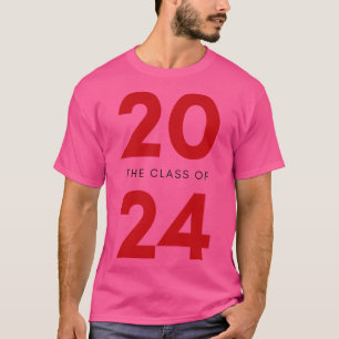 Klasse van 2024 Eenvoudige Typografie 2024 Ontwerp T-shirt