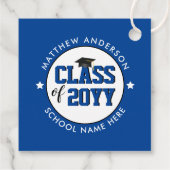 Klasse van 2024 Elegant Blue Graduation Party Bedankjes Labels (Achterkant)
