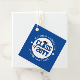 Klasse van 2024 Elegant Blue Graduation Party Bedankjes Labels
