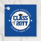 Klasse van 2024 Elegant Blue Graduation Party Bedankjes Labels (Voorkant)
