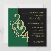 Klasse van 2024 Elegant Gold en Green Kaart (Voorkant)