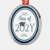 Klasse van 2024 Elegant Graduation Cap Afstuderen Metalen Ornament (Links)