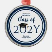 Klasse van 2024 Elegant Graduation Cap Afstuderen Metalen Ornament (Voorkant)