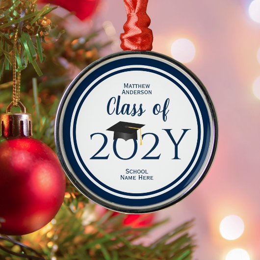 Klasse van 2024 Elegant Graduation Cap Afstuderen Metalen Ornament