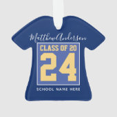 Klasse van 2024 Elegant Royal Blue & Gold Afstuder Ornament (achterkant)