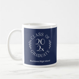 Klasse van 2024 Embleem School Naam Navy Afstudere Koffiemok